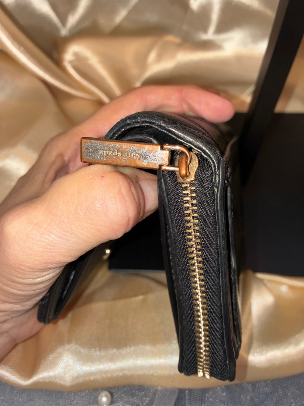 kate spade Black Quilted Leather Zip Wallet - Picture 6 of 6